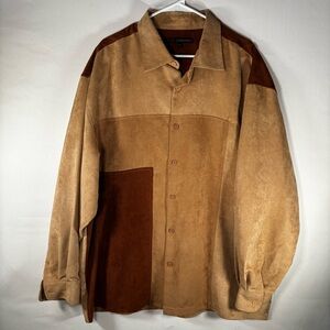 Lorenzo Tan and Brown Suede Shirt Jacket